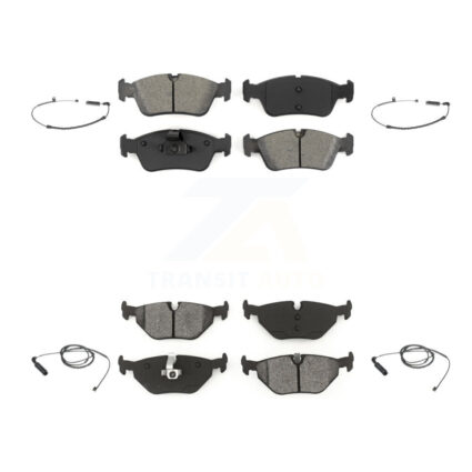 Front Rear Semi-Metallic Brake Pad And Wear Sensor Kit For BMW 325i 325Ci 320i 328i 323Ci KSW-100137