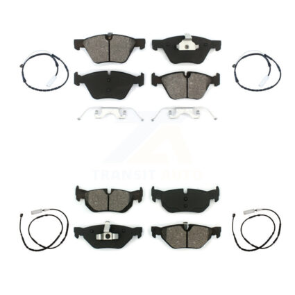 Front Rear Semi-Metallic Disc Brake Pads And Wear Sensors Kit For 2012 BMW X1 xDrive28i KSW-100142