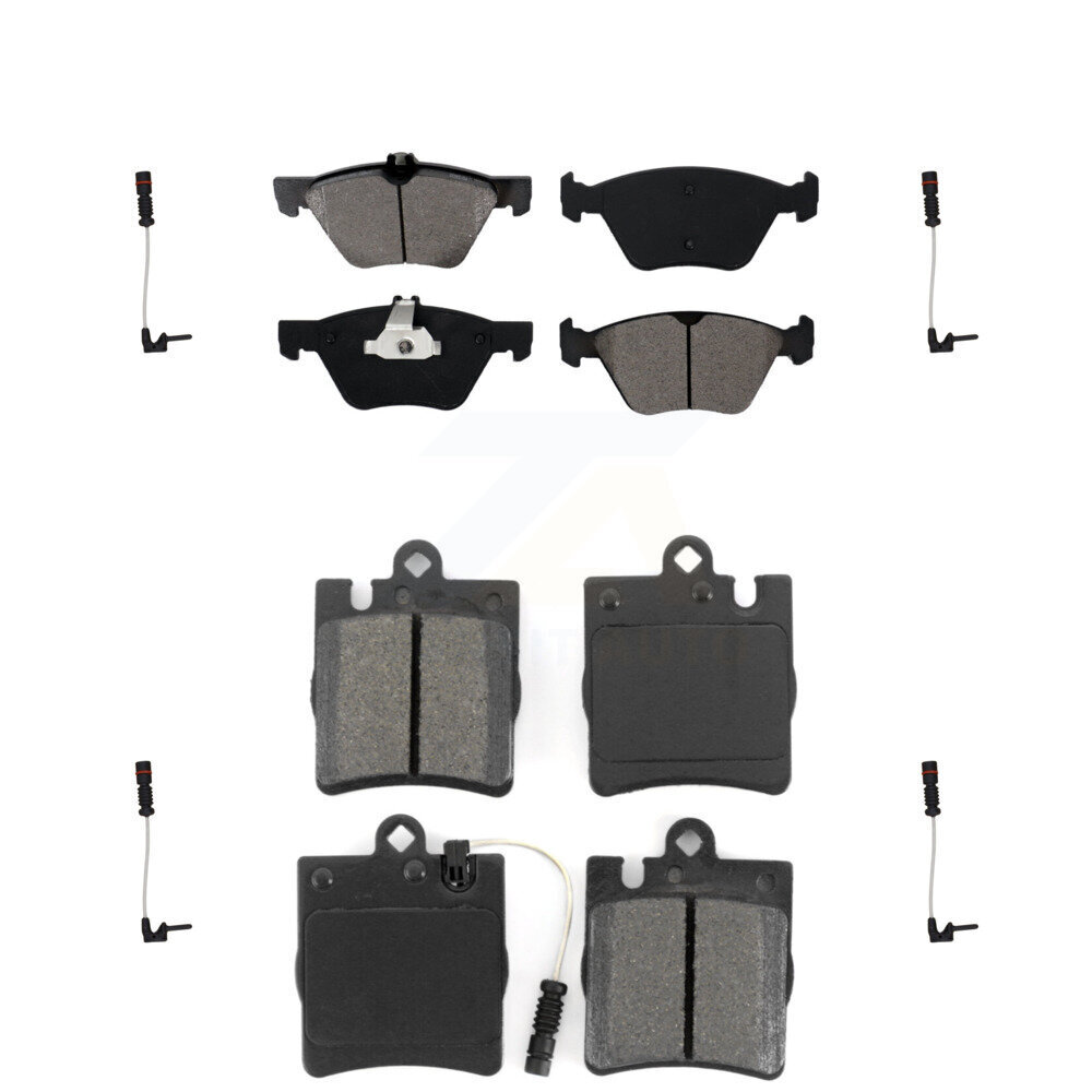 Front Rear Semi-Metallic Brake Pads & Extra Wear Sensor Kit For Mercedes-Benz E320 CLK320 KSW-100147