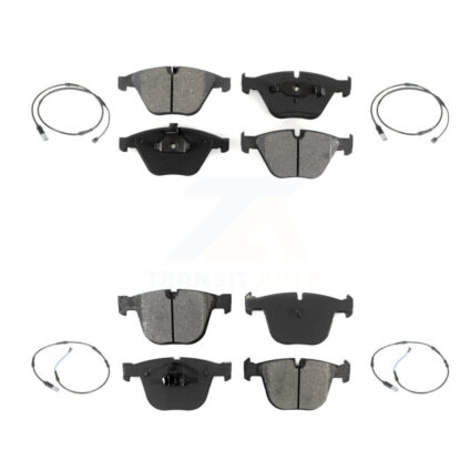 Front Rear Semi-Metallic Disc Brake Pads Wear Sensor Kit For 2010 BMW 535i Base with 3.0L KSW-100150