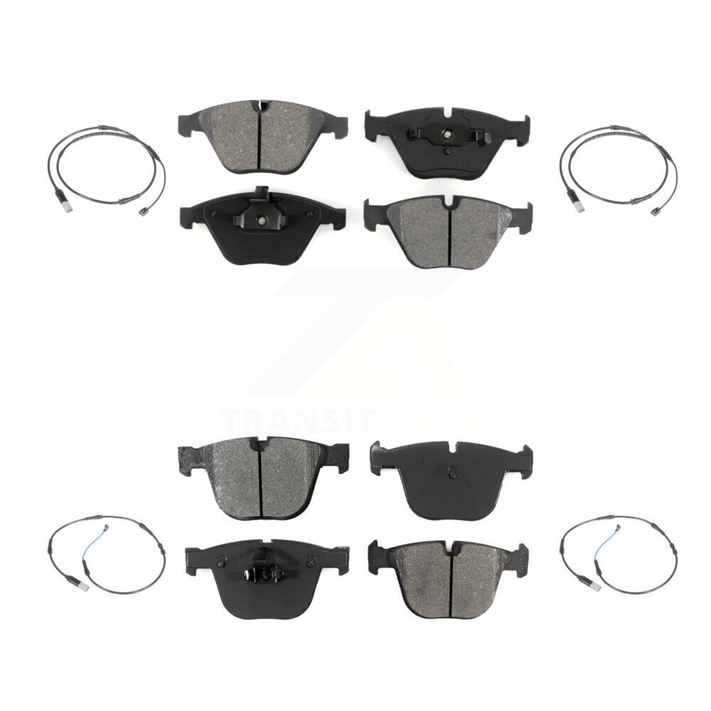 Front Rear Semi-Metallic Disc Brake Pads Wear Sensor Kit For 2010 BMW 535i Base with 3.0L KSW-100150