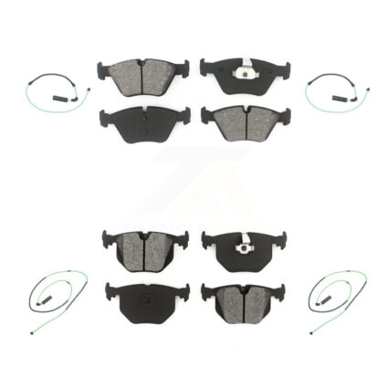 Front Rear Semi-Metallic Disc Brake Pads And Wear Sensors Kit For 2005-2006 BMW M3 3.2L KSW-100151