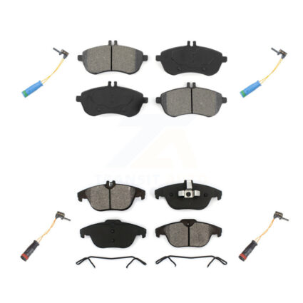 Front Rear Semi-Metallic Disc Brake Pads Wear Sensor Kit For 2012 Mercedes-Benz C250 1.8L KSW-100162