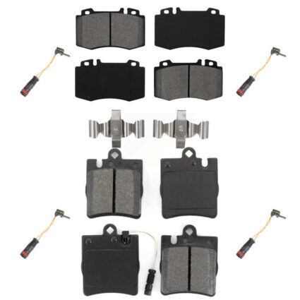 Front Rear Semi-Metallic Brake Pads & Extra Wear Sensor Kit For Mercedes-Benz C230 SLK350 KSW-100171