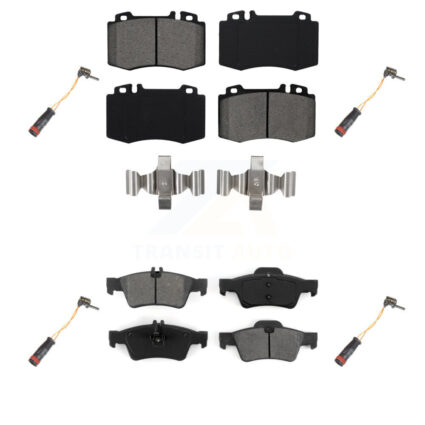 Front Rear Semi-Metallic Brake Pad And Wear Sensor Kit For Mercedes-Benz E350 SL500 SL550 KSW-100174