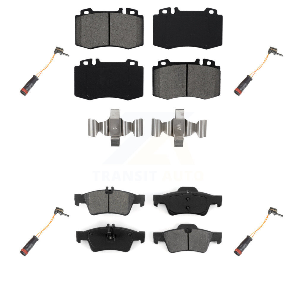 Front Rear Semi-Metallic Brake Pad And Wear Sensor Kit For Mercedes-Benz E350 SL500 SL550 KSW-100174