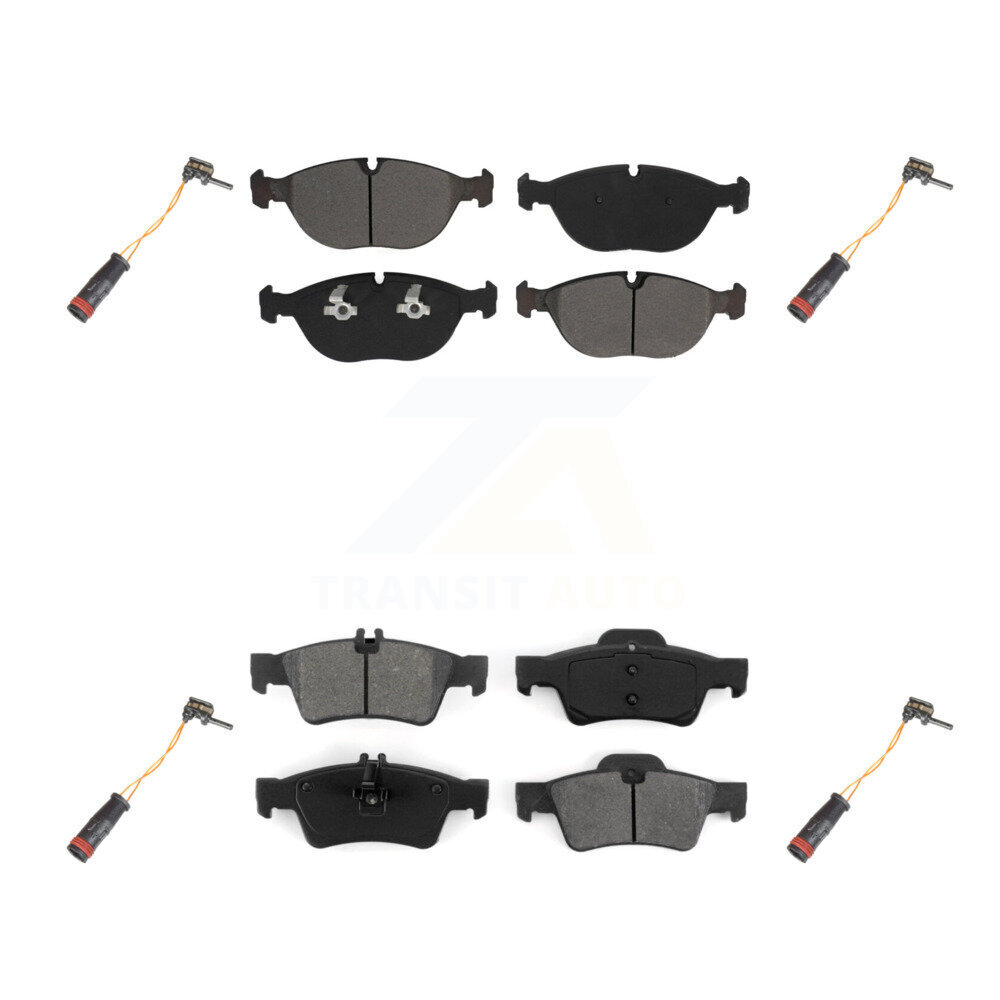 Front Rear Semi-Metallic Disc Brake Pad & Wear Sensor Kit For 2006 Mercedes-Benz E350 AWD KSW-100177