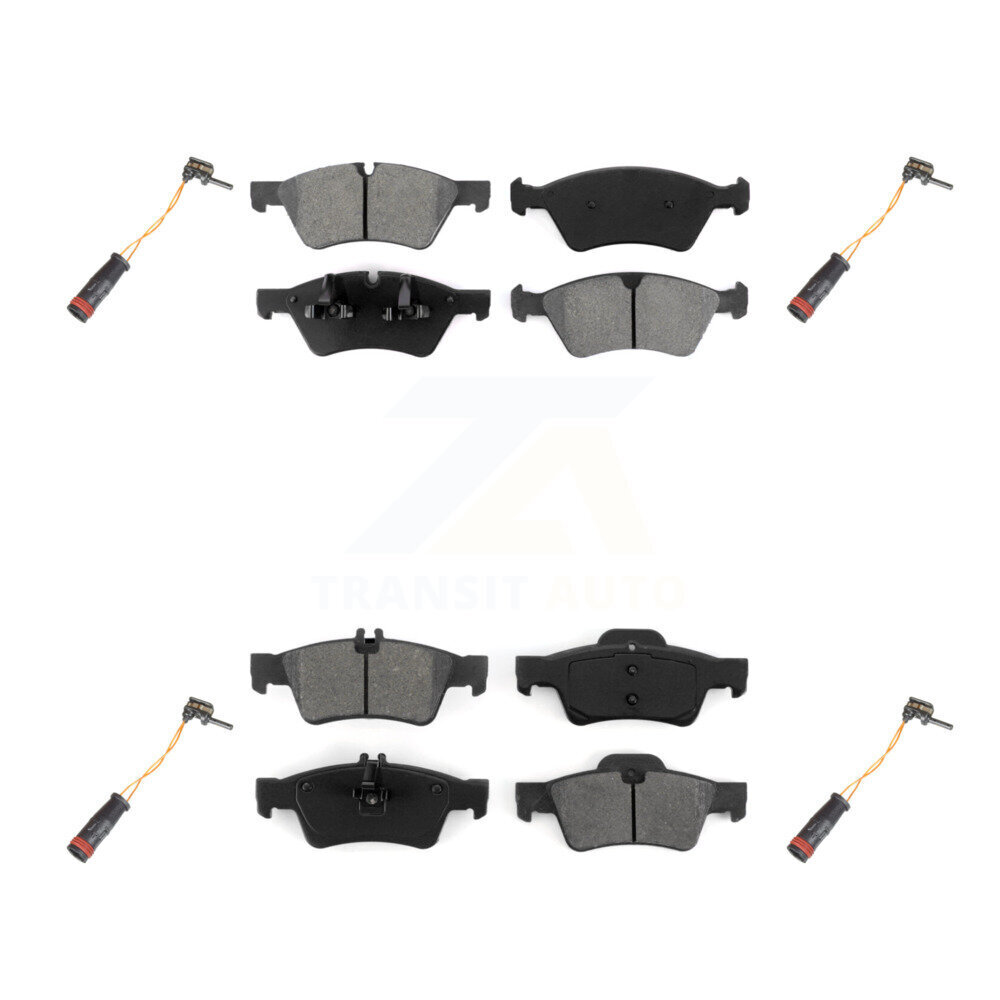Front Rear Semi-Metallic Disc Brake Pads And Wear Sensors Kit For Mercedes-Benz E350 AWD KSW-100178