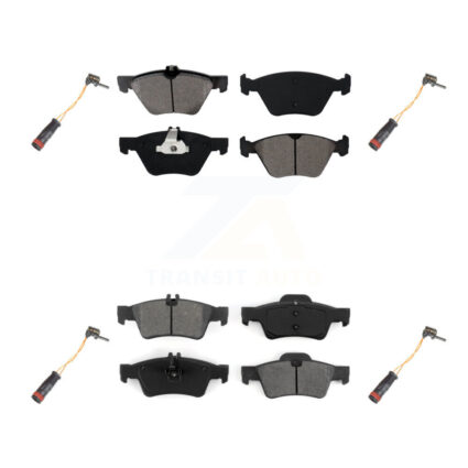 Front Rear Semi-Metallic Disc Brake Pads And Wear Sensors Kit For Mercedes-Benz E350 E300 KSW-100179