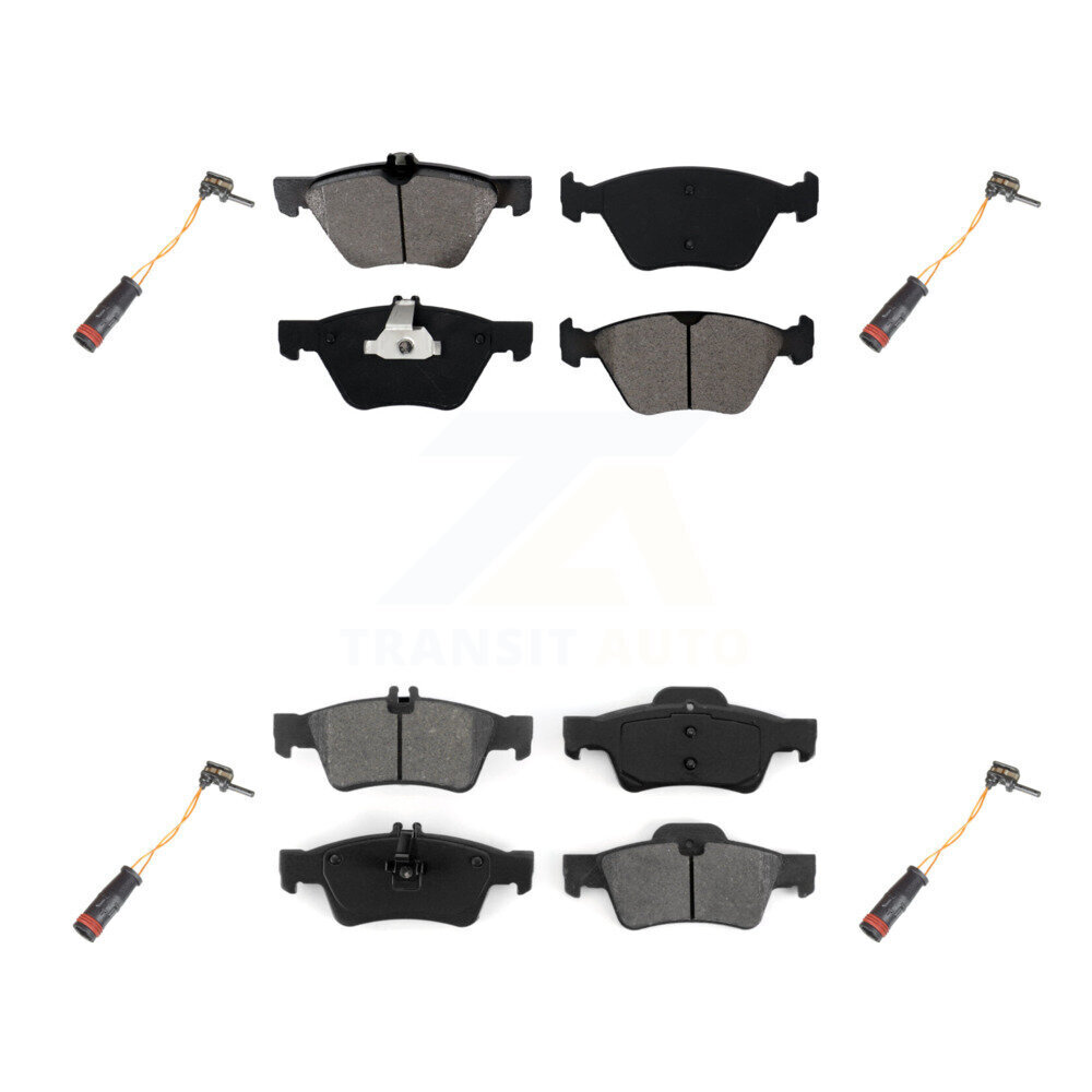 Front Rear Semi-Metallic Disc Brake Pads And Wear Sensors Kit For Mercedes-Benz E350 E300 KSW-100179