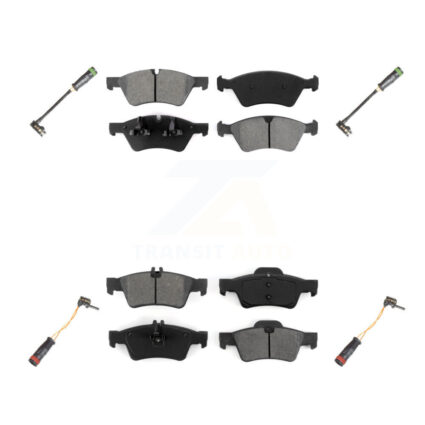 Front Rear Semi-Metallic Disc Brake Pads And Wear Sensors Kit For Mercedes-Benz E550 KSW-100180