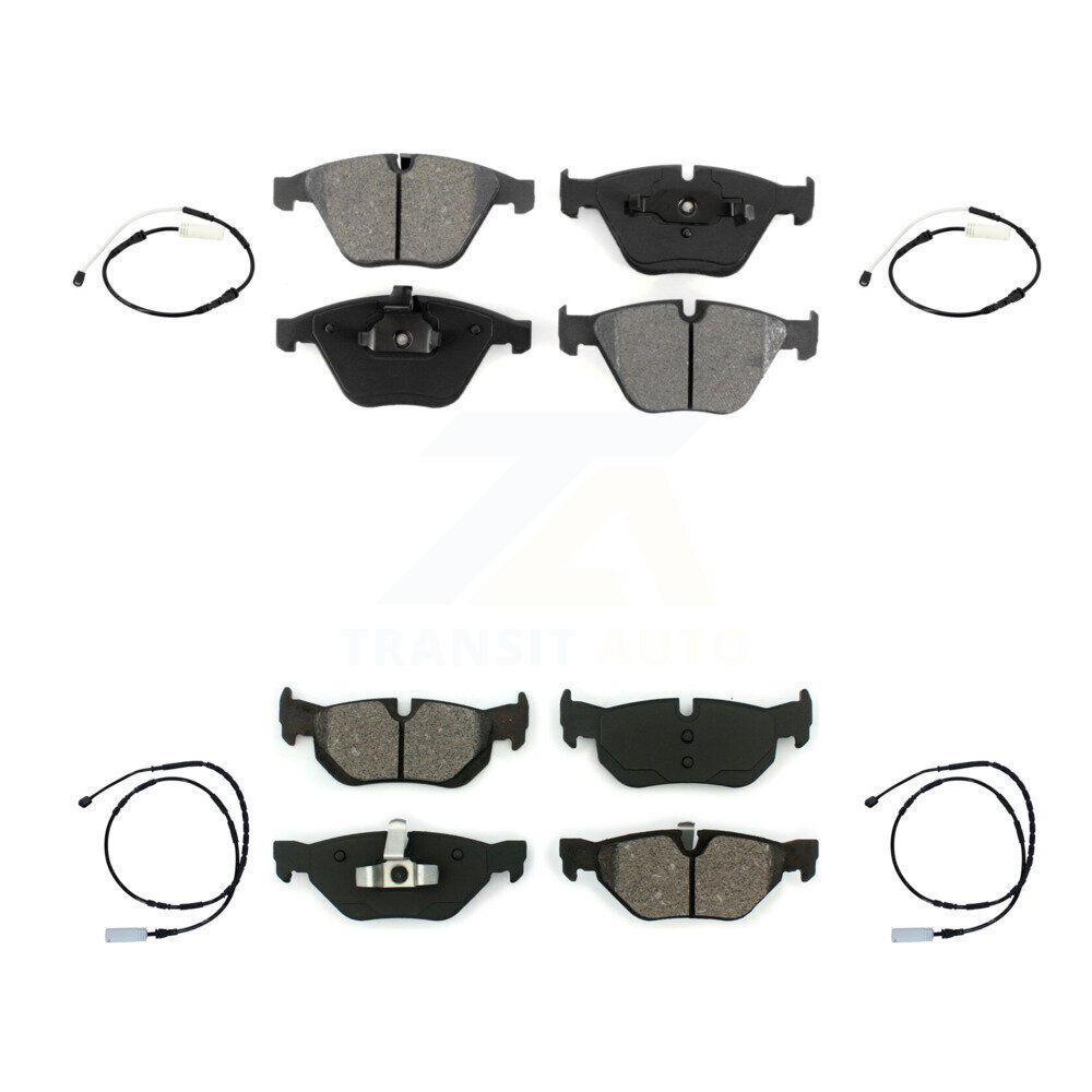 Front Rear Semi-Metallic Disc Brake Pads And Wear Sensors Kit For BMW 328i xDrive KSW-100185