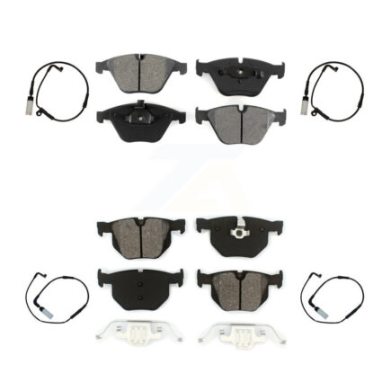Front Rear Semi-Metallic Brake Pad And Wear Sensor Kit For BMW 530i 528i xDrive 525i 535i KSW-100194