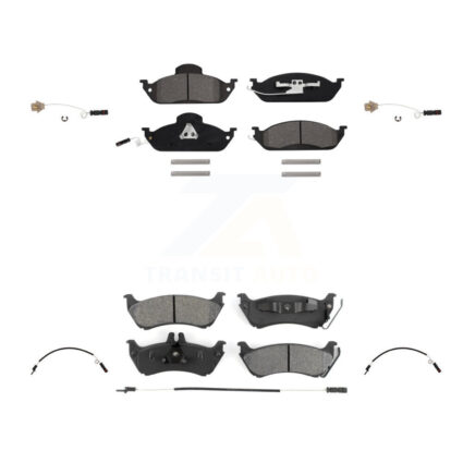 Front Rear Semi-Metallic Brake Pads & Extra Wear Sensor Kit For Mercedes-Benz ML320 ML350 KSW-100196