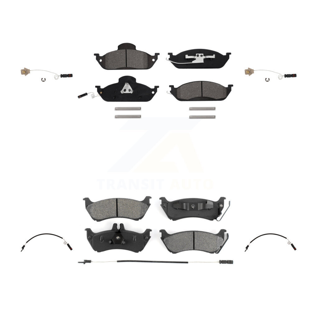 Front Rear Semi-Metallic Brake Pads & Extra Wear Sensor Kit For Mercedes-Benz ML320 ML350 KSW-100196