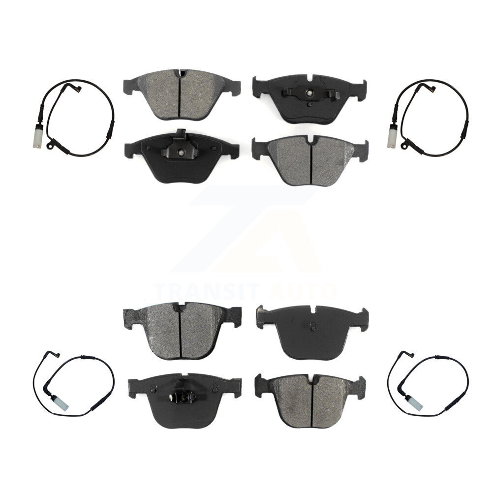 Front Rear Semi-Metallic Disc Brake Pads And Wear Sensors Kit For BMW 550i 545i 645Ci KSW-100203