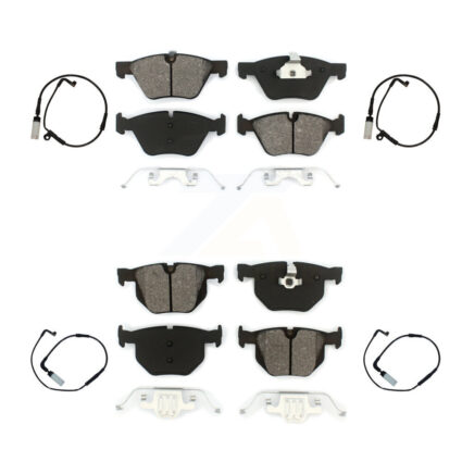 Front Rear Semi-Metallic Disc Brake Pads And Wear Sensors Kit For BMW 525i KSW-100204