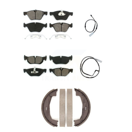 Front Rear Semi-Metallic Disc Brake Pads And Wear Sensors Kit (5Pc) For BMW 128i 3.0L KSW-100205