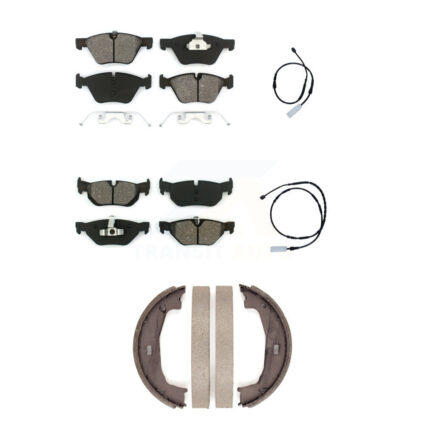 Front Rear Semi-Metallic Disc Brake Pads And Wear Sensor Kit (5Pc) For 2013 BMW 128i 3.0L KSW-100207