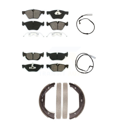 Front Rear Semi-Metallic Brake Pads Wear Sensor Kit (5Pc) For 07 BMW 328i Wagon with 3.0L KSW-100213