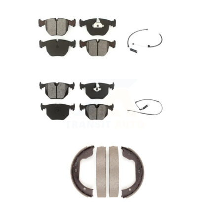 Front Rear Semi-Metallic Disc Brake Pads And Wear Sensors Kit (5Pc) For BMW X5 KSW-100216