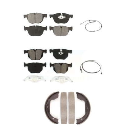 Front Rear Semi-Metallic Disc Brake Pads And Wear Sensors Kit (5Pc) For BMW X5 X6 KSW-100218