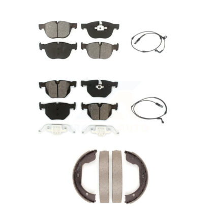Front Rear Semi-Metallic Disc Brake Pads And Wear Sensors Kit (5Pc) For BMW X5 X6 KSW-100219