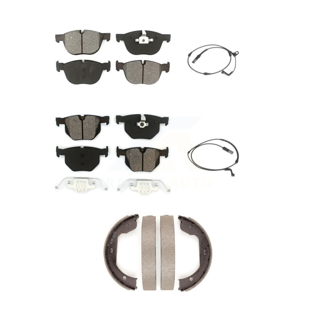 Front Rear Semi-Metallic Disc Brake Pads And Wear Sensors Kit (5Pc) For BMW X5 X6 KSW-100219