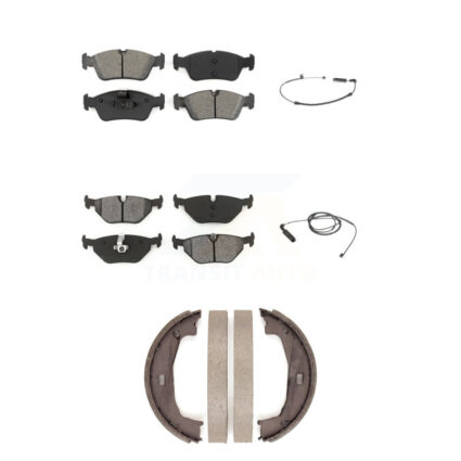 Front Rear Semi-Metallic Brake Pads & Wear Sensor Kit (5Pc) For BMW 325i 325Ci 320i 323Ci KSW-100222