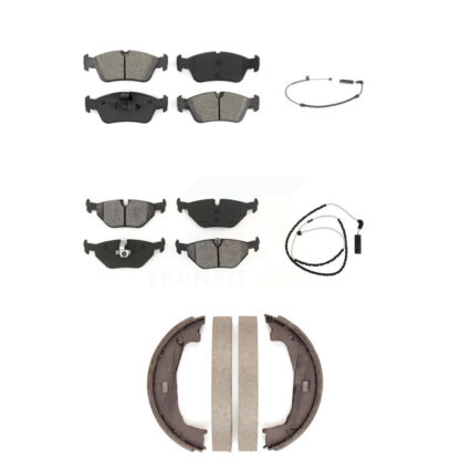 Front Rear Semi-Metallic Disc Brake Pads And Wear Sensors Kit (5Pc) For BMW Z4 KSW-100223