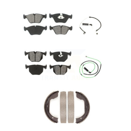 Front Rear Semi-Metallic Disc Brake Pads And Wear Sensors Kit (5Pc) For BMW Z4 KSW-100224