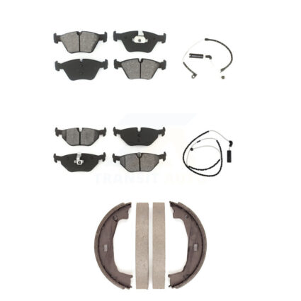 Front Rear Semi-Metallic Disc Brake Pads And Wear Sensors Kit (5Pc) For BMW Z4 KSW-100225