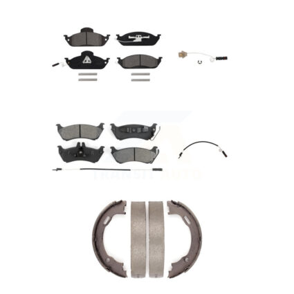 Front Rear Semi-Metallic Brake Pads & Extra Wear Sensor Kit (5Pc) For Mercedes-Benz ML320 KSW-100226
