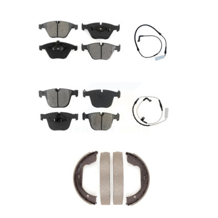 Front Rear Semi-Metallic Brake Pads & Wear Sensor Kit (5Pc) For BMW 750i 750Li 745i 745Li KSW-100228