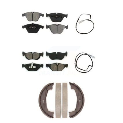 Front Rear Semi-Metallic Disc Brake Pads And Wear Sensors Kit (5Pc) For BMW 328i KSW-100229