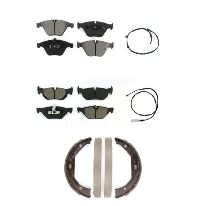 Front Rear Semi-Metallic Disc Brake Pads And Wear Sensors Kit (5Pc) For BMW 328i xDrive KSW-100230