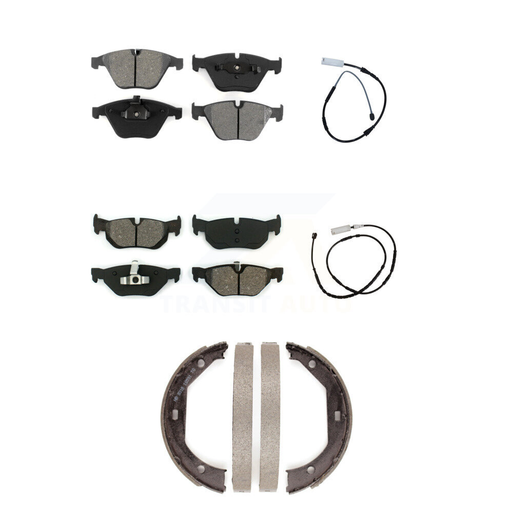 Front Rear Semi-Metallic Disc Brake Pads And Wear Sensors Kit (5Pc) For BMW X1 KSW-100234