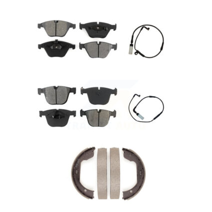 Front Rear Semi-Metallic Disc Brake Pad And Wear Sensor Kit (5Pc) For BMW 550i 545i 645Ci KSW-100235
