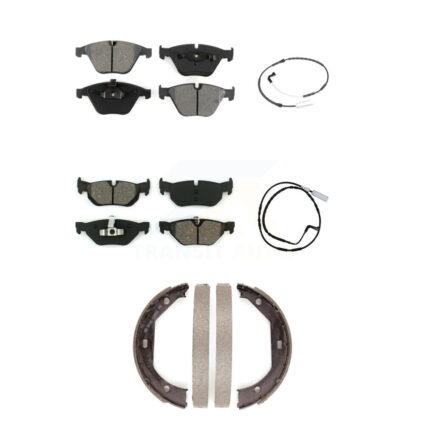 Front Rear Semi-Metallic Disc Brake Pads And Wear Sensors Kit (5Pc) For BMW 328i xDrive KSW-100238