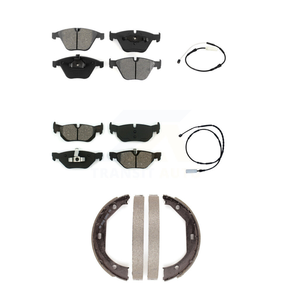 Front Rear Semi-Metallic Disc Brake Pads And Wear Sensors Kit (5Pc) For BMW 328i xDrive KSW-100241