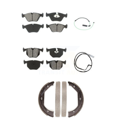 Front Rear Semi-Metallic Disc Brake Pad And Wear Sensor Kit (5Pc) For 2005 BMW 330xi 3.0L KSW-100245