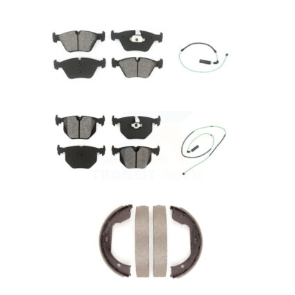 Front Rear Semi-Metallic Disc Brake Pad & Wear Sensor Kit (5Pc) For 2005-2006 BMW M3 3.2L KSW-100246