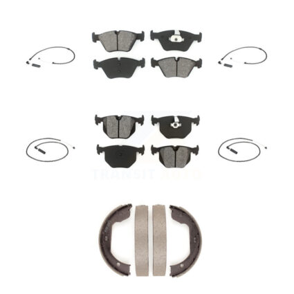 Front Rear Semi-Metallic Disc Brake Pads And Wear Sensors Kit (7Pc) For 2004-2010 BMW X3 KSW-100247
