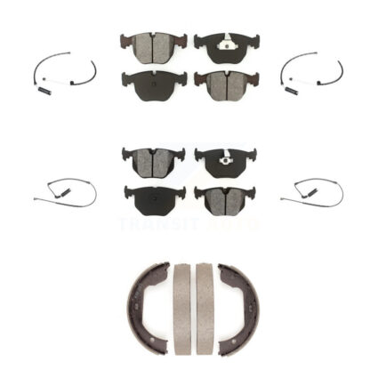 Front Rear Semi-Metallic Disc Brake Pads And Wear Sensors Kit (7Pc) For BMW X5 KSW-100248