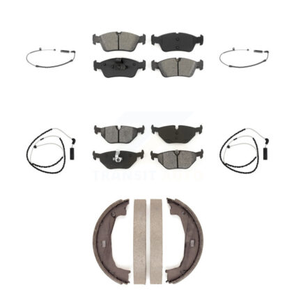 Front Rear Semi-Metallic Disc Brake Pads And Wear Sensors Kit (7Pc) For BMW Z4 KSW-100249