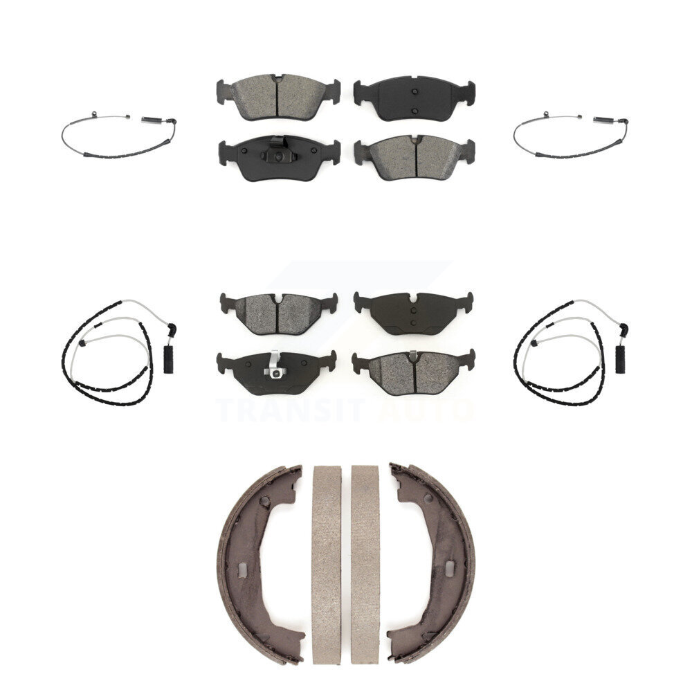 Front Rear Semi-Metallic Disc Brake Pads And Wear Sensors Kit (7Pc) For BMW Z4 KSW-100249