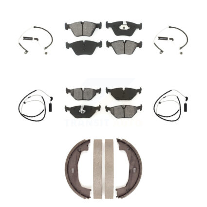 Front Rear Semi-Metallic Disc Brake Pads And Wear Sensors Kit (7Pc) For BMW Z4 KSW-100250