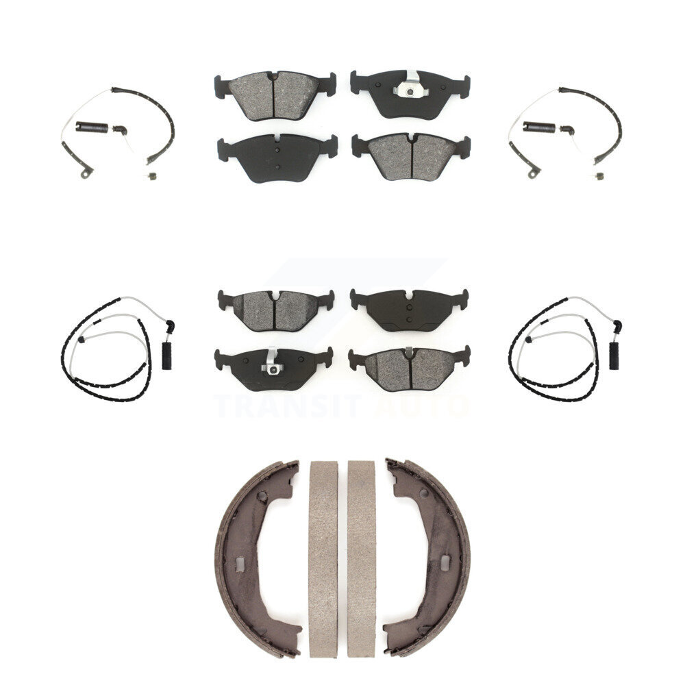 Front Rear Semi-Metallic Disc Brake Pads And Wear Sensors Kit (7Pc) For BMW Z4 KSW-100250
