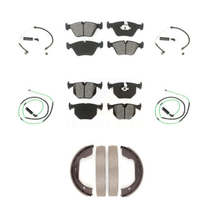 Front Rear Semi-Metallic Disc Brake Pads And Wear Sensors Kit (7Pc) For BMW Z4 KSW-100251