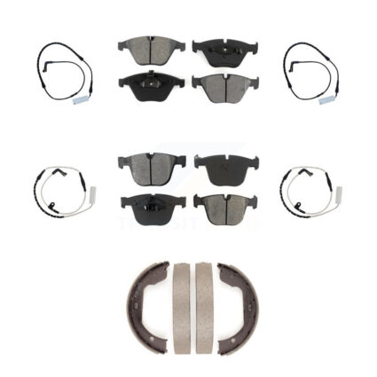 Front Rear Semi-Metallic Brake Pads & Wear Sensor Kit (7Pc) For BMW 750i 750Li 745i 745Li KSW-100252